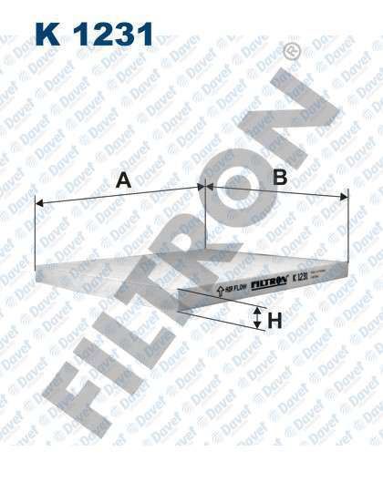 FILTRON K1231 Polen Filtresi Cerato 04 -> Sorento 09 ->